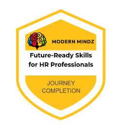 A badge with the words modern mindz future-ready skills for hr professionals.